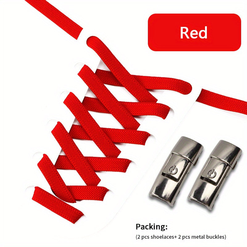 No-Tie Shoelaces with Buckles for Sneakers and Sports Shoes Acetate Pair