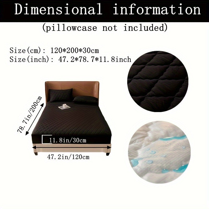 Waterproof Fitted Sheet with Geometric Embossed Pattern Deep Pocket Bed Sheet for Bedroom and Guest Room