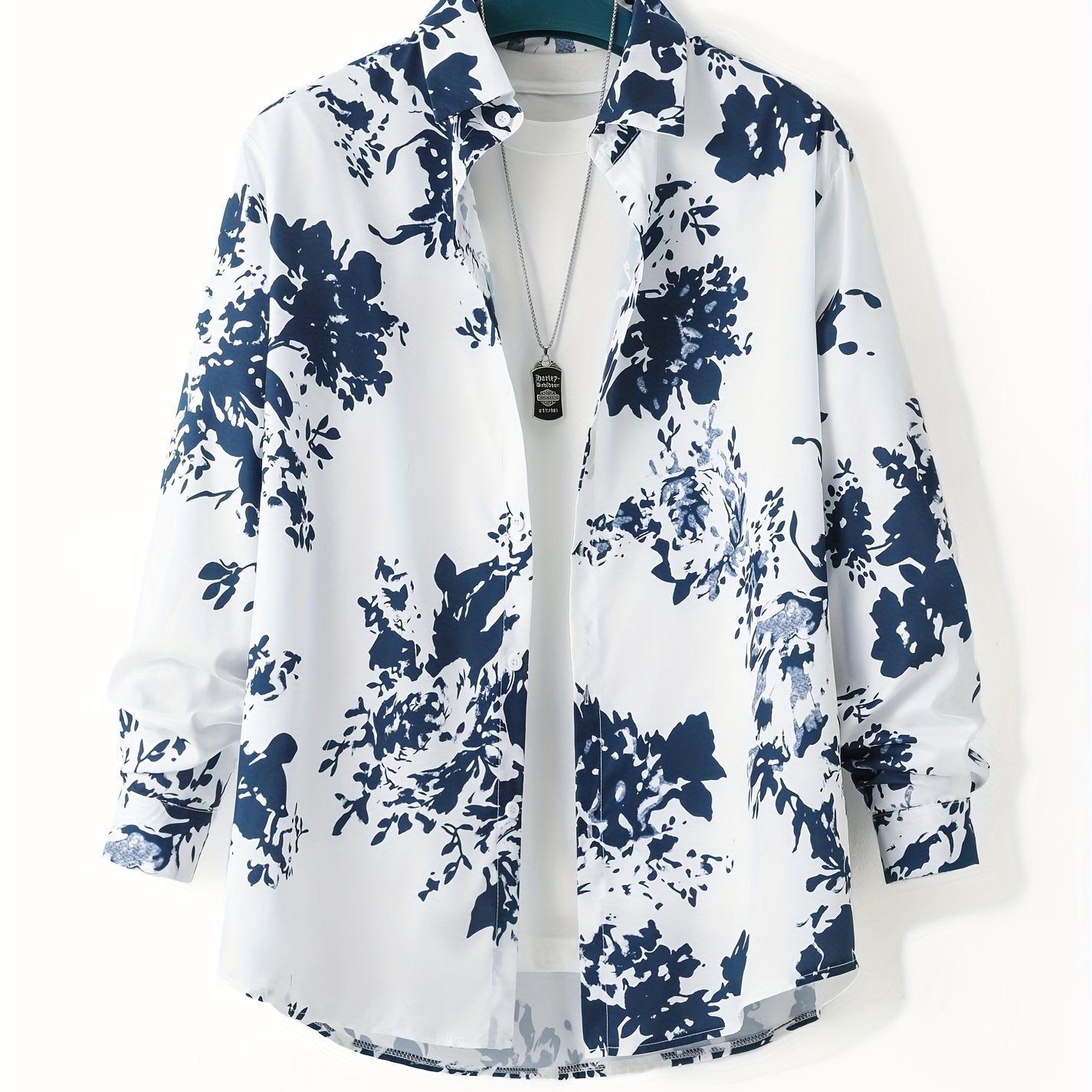 Katta o'lchamdagi, gullar bilan bezatilgan erkaklar koftasi katta va baland erkaklar uchun