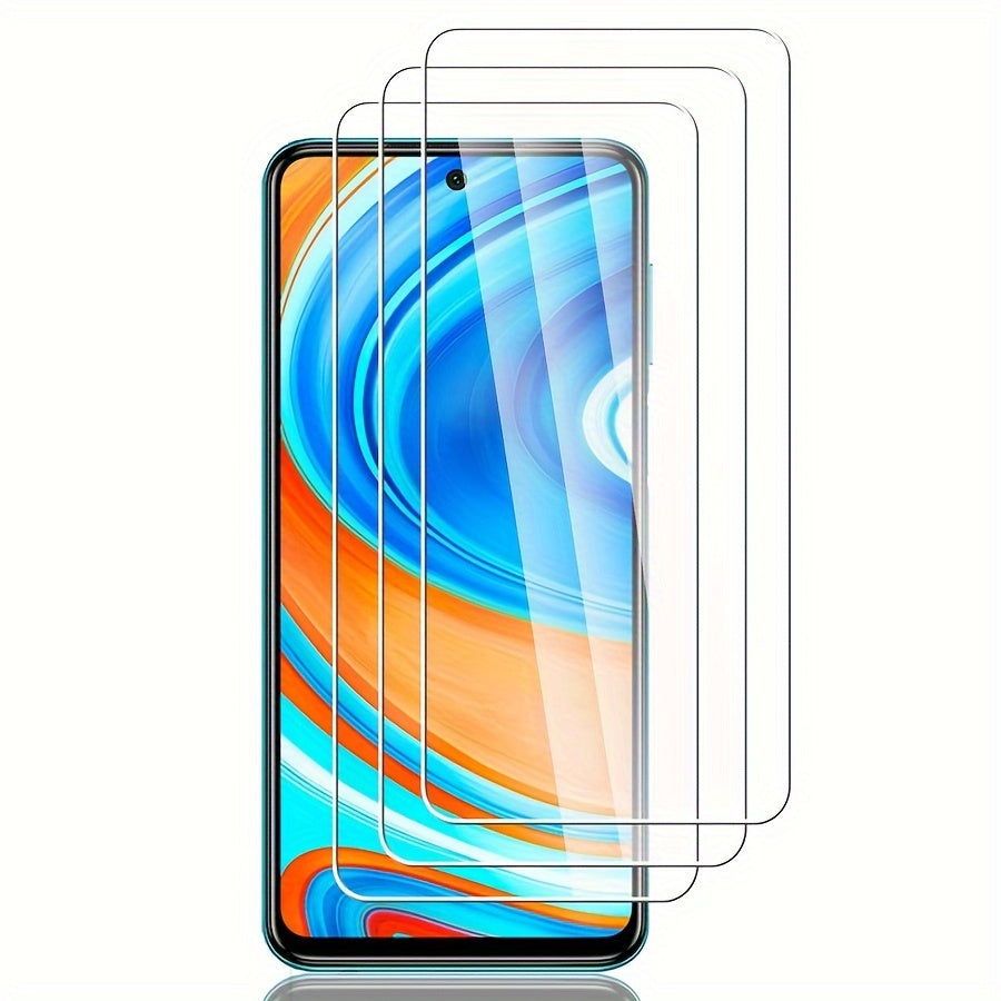 3-штуки защитных стекол из закаленного стекла для серии Xiaomi Redmi Note с высоким разрешением, антиотпечатковым покрытием, устойчивым к разбитию и с закругленными краями