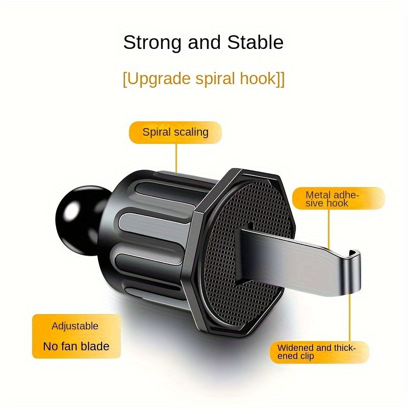 Avtomobil ventilyatsiya telefoni uchun tutqich, aylanishi mumkin metall tokchali tutqich, konditsioner chiqishi uchun