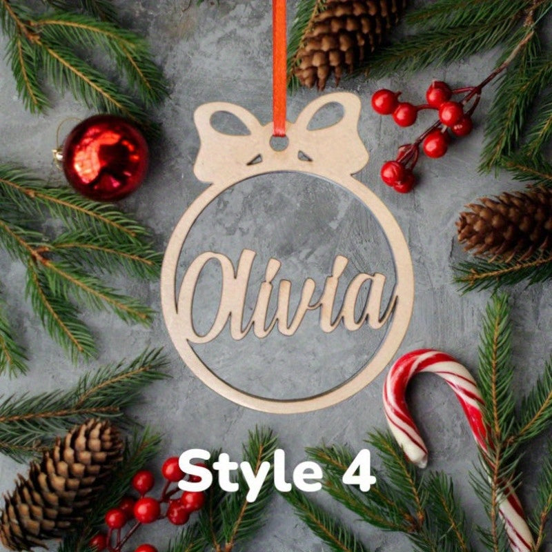 Personalized Christmas Tree Hanger with Custom Name Holiday Decor Gift