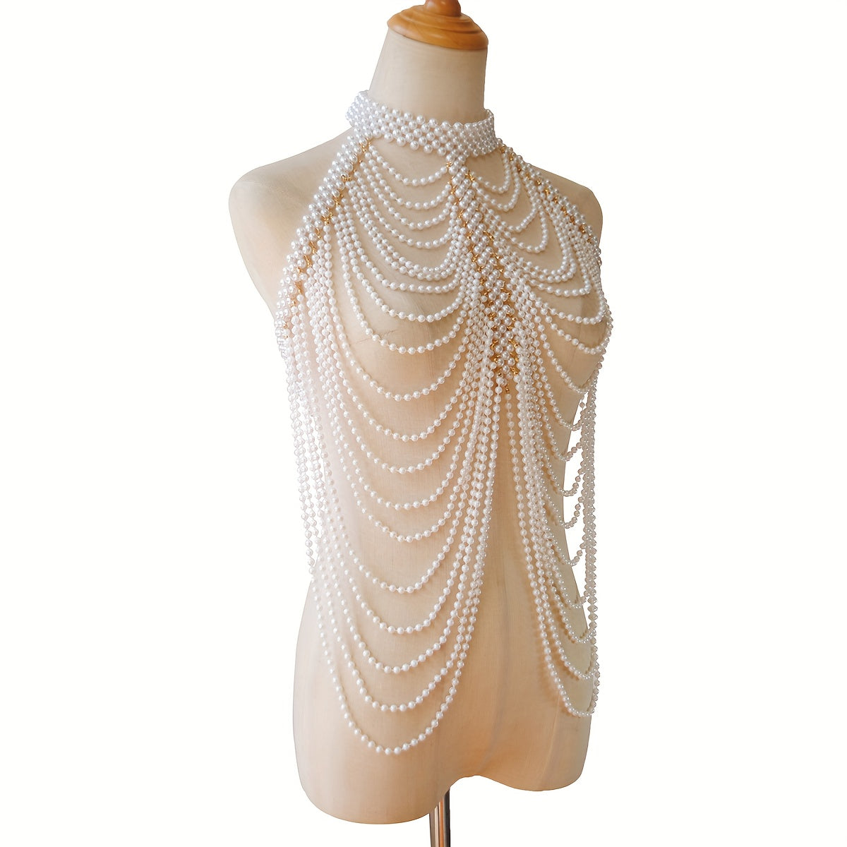 Women's Body Chain with Pearl Tassels and Creative Design