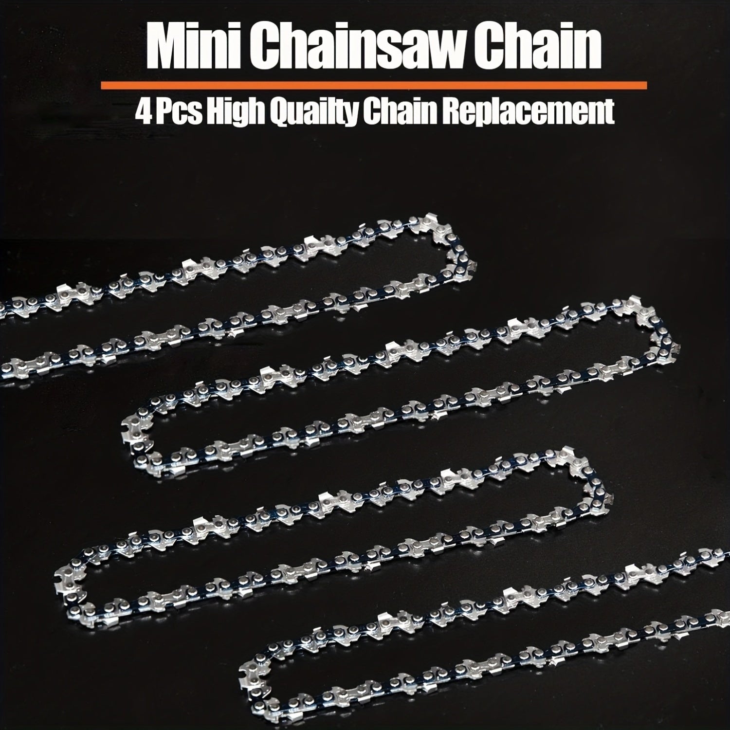High-Carbon Steel Mini Chainsaw Chain 15.24cm Replacement for Cordless Electric Chainsaws