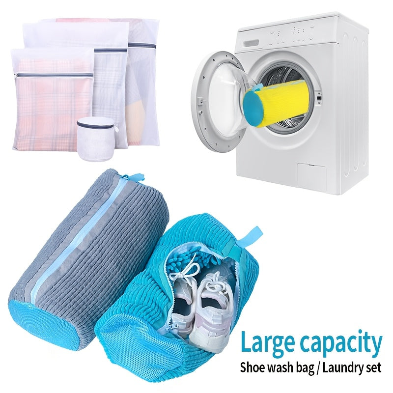 Footwear Cleaning Set with Reusable Shoe Washing Bag and Laundry Bags for Sneakers and Gym Shoes