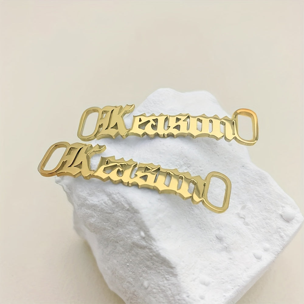 Unisex Stainless Steel Name Shoe Charms Custom Letter Shoe Buckle Accessories