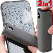 Screen Cleaner and Microfiber Cloth Set Portable Spray Wipe for Phone Computer Glasses TSA-Approved
