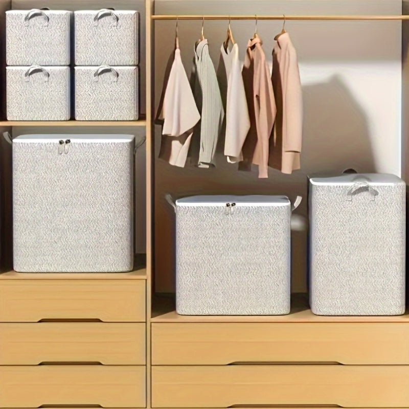 Gran caja de almacenamiento plegable con tapa para ropa, ropa de cama y organización bajo la cama