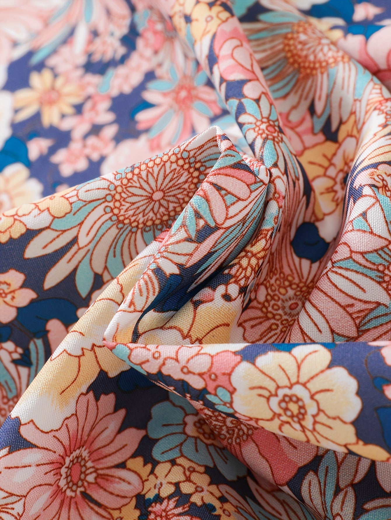 Girls Summer Dress Floral Puff Sleeves Belt Lightweight Polyester Machine Washable Beach Vacation