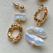 Boho uslubidagi yangi suv barokko marvaridli quloq uzuklari, tabiiy oq Biwa marvaridi bilan, dekabr tug'ilgan toshi uchun mukammal, bohem uslubidagi bayram modasi, qoplamasiz, har kuni kiyish uchun yoki Sevishganlar kuni sovg'asi sifatida ajoyib.