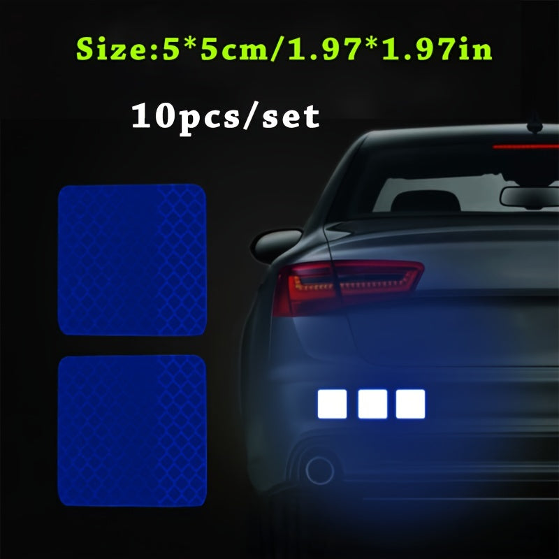 10pcs Car Bumper Reflective Stripe Stickers for Night Safety and Style