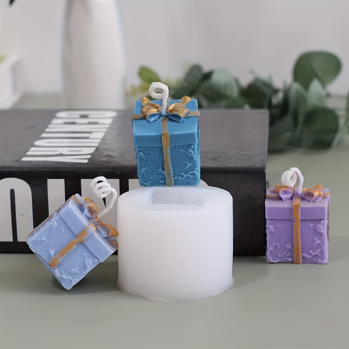 Silicone Mold for Christmas Bow Gift Box 3D Fondant Soap Chocolate Crafts