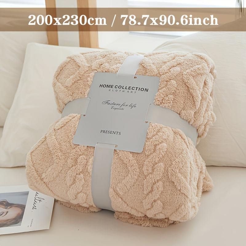 Manta de felpa suave y acogedora con jacquard 3D para sofá y decoración del hogar, ligera, cálida y con textura, para cama