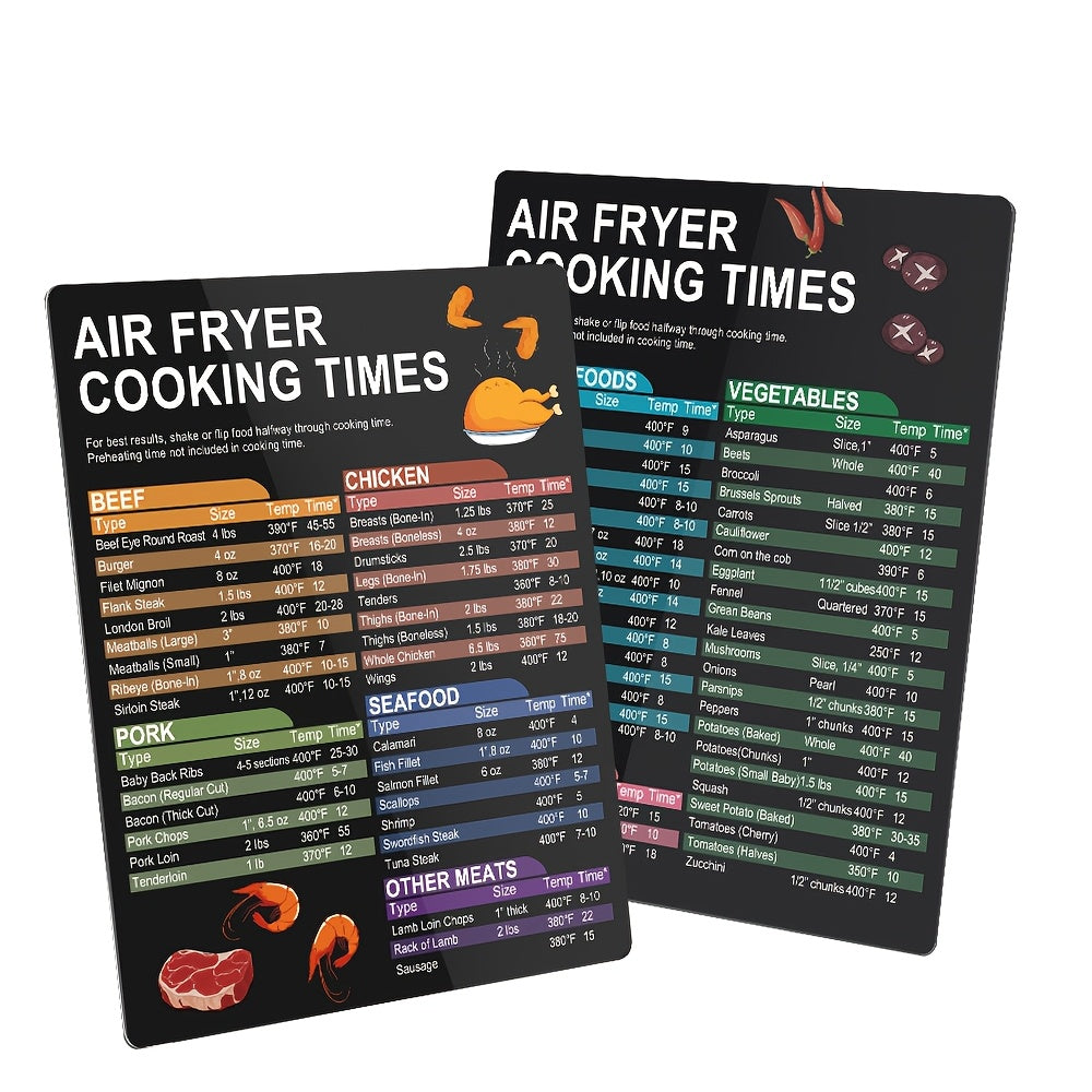 Air Fryer Accessories Magnetic Cheat Sheet Set Cooking Guide Kitchen Gadgets Reference