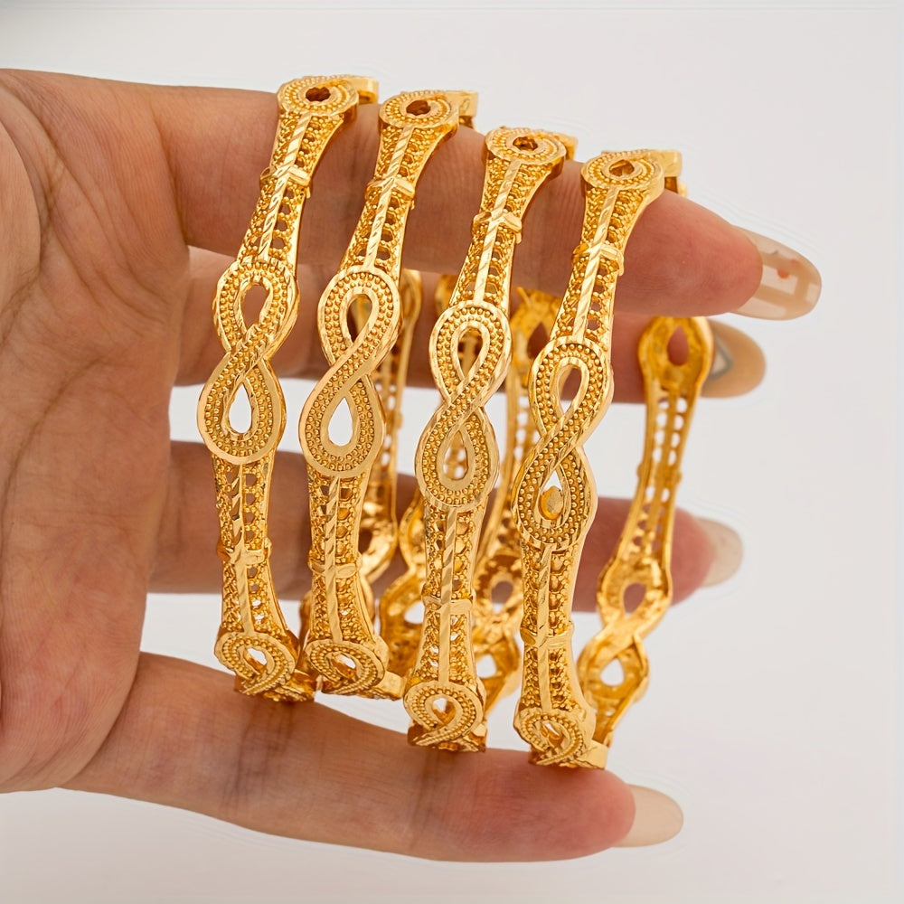 Gold-Plated Alloy Bangle Set for Women Ethnic Jewelry Gift Elegant