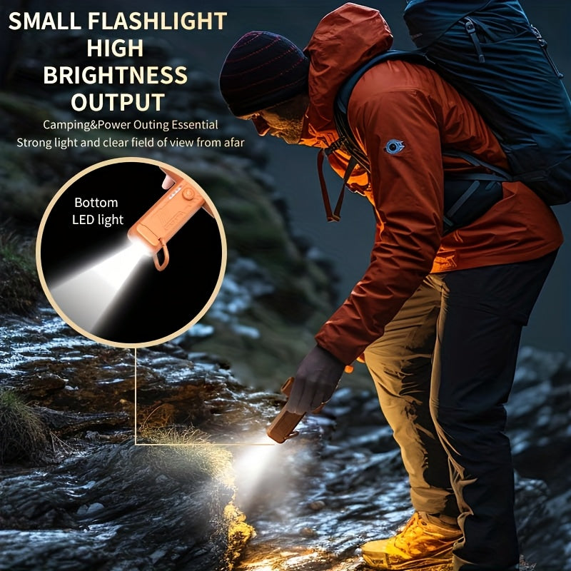 Mini Portable Turbo Fan with LED Light Dual Nozzles High-Speed Dust Removal for Home Office Car Camping