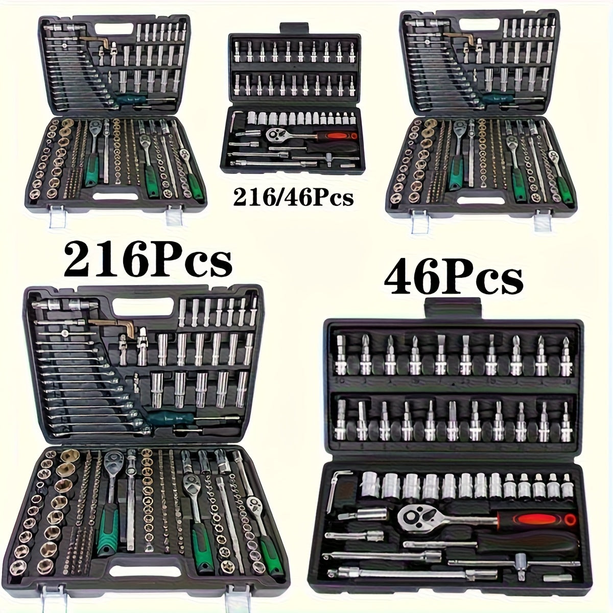 Avtomobil mexanigi uchun asboblar to'plami, tork kaliti va vint vint uchun qo'l uskunasi bilan texnik xizmat ko'rsatish | Oson ko'chiriladigan, ko'p qirrali