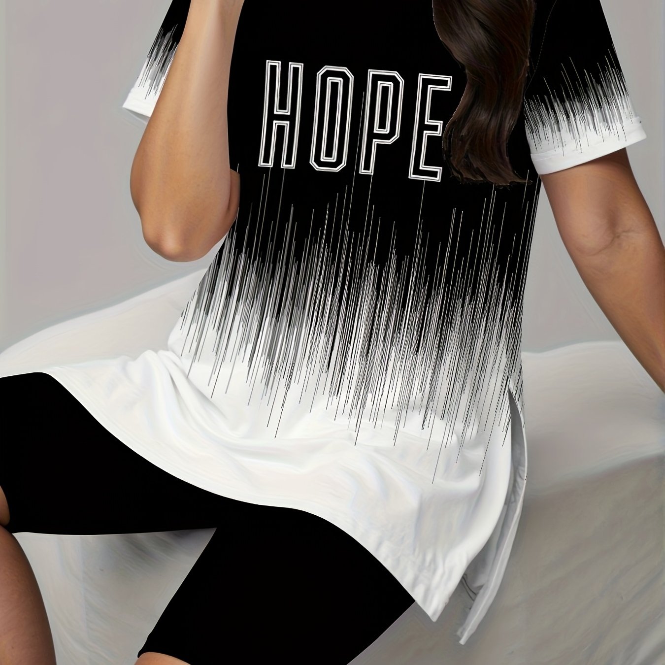 Women Two-Piece Summer Outfit Short-Sleeve Top Shorts Digital Print Plus Size