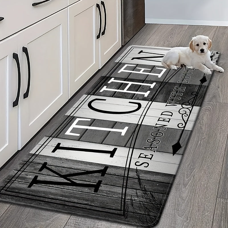 Velvet Kitchen Runner Mat 1 Piece Machine Washable Polyester Hallway Decor