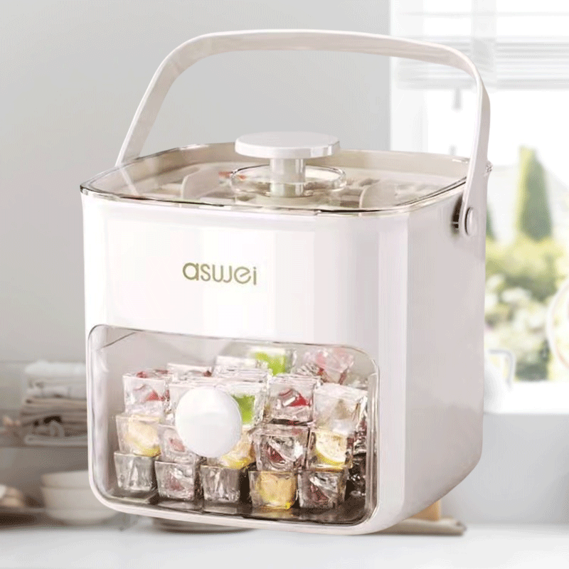 Portable Square Ice Maker with Large Capacity, Quiet Operation, Makes 50g Ice Per Minute