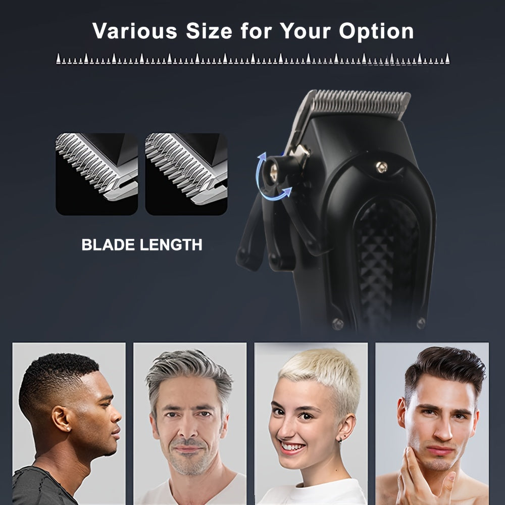 Black Light Digital Display Electric Shaver Set with USB Charging and LCD Screen for Men