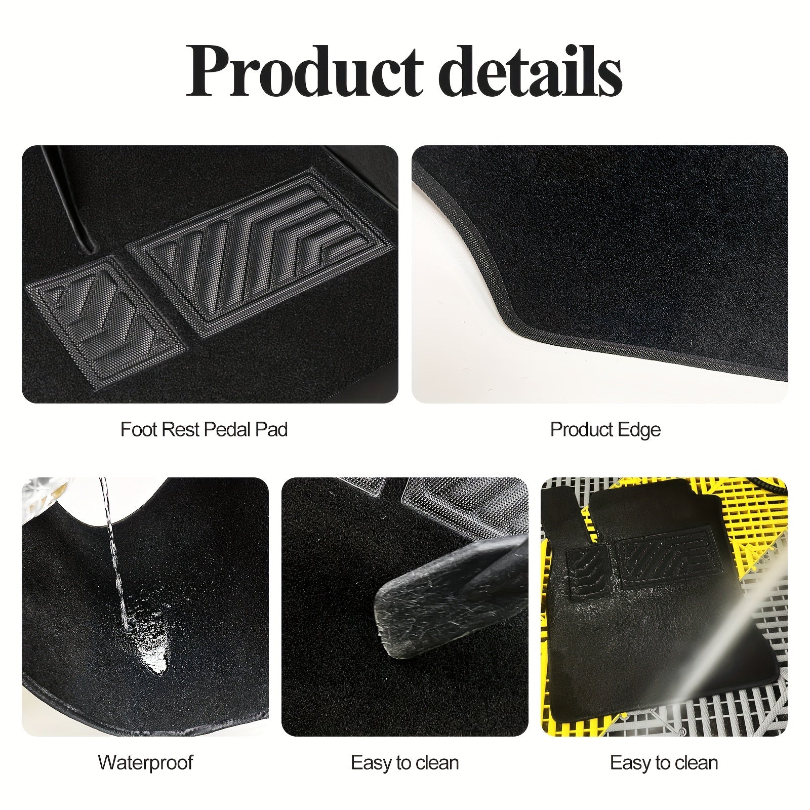 Car Floor Mats All-Weather Anti-Slip Carpet Set for Model Y Rear Front