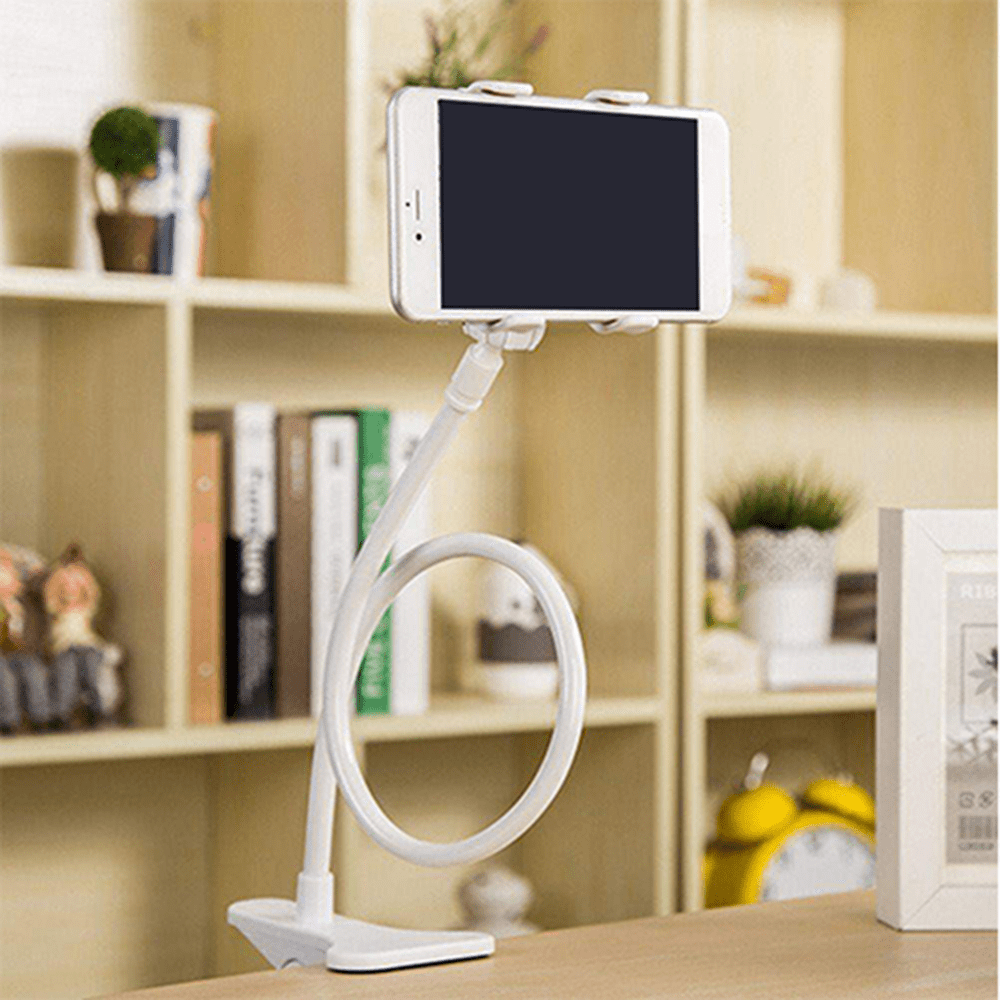 Adjustable Gooseneck Phone Holder with Claw Clip 360° Swivel Desk Wall Mount