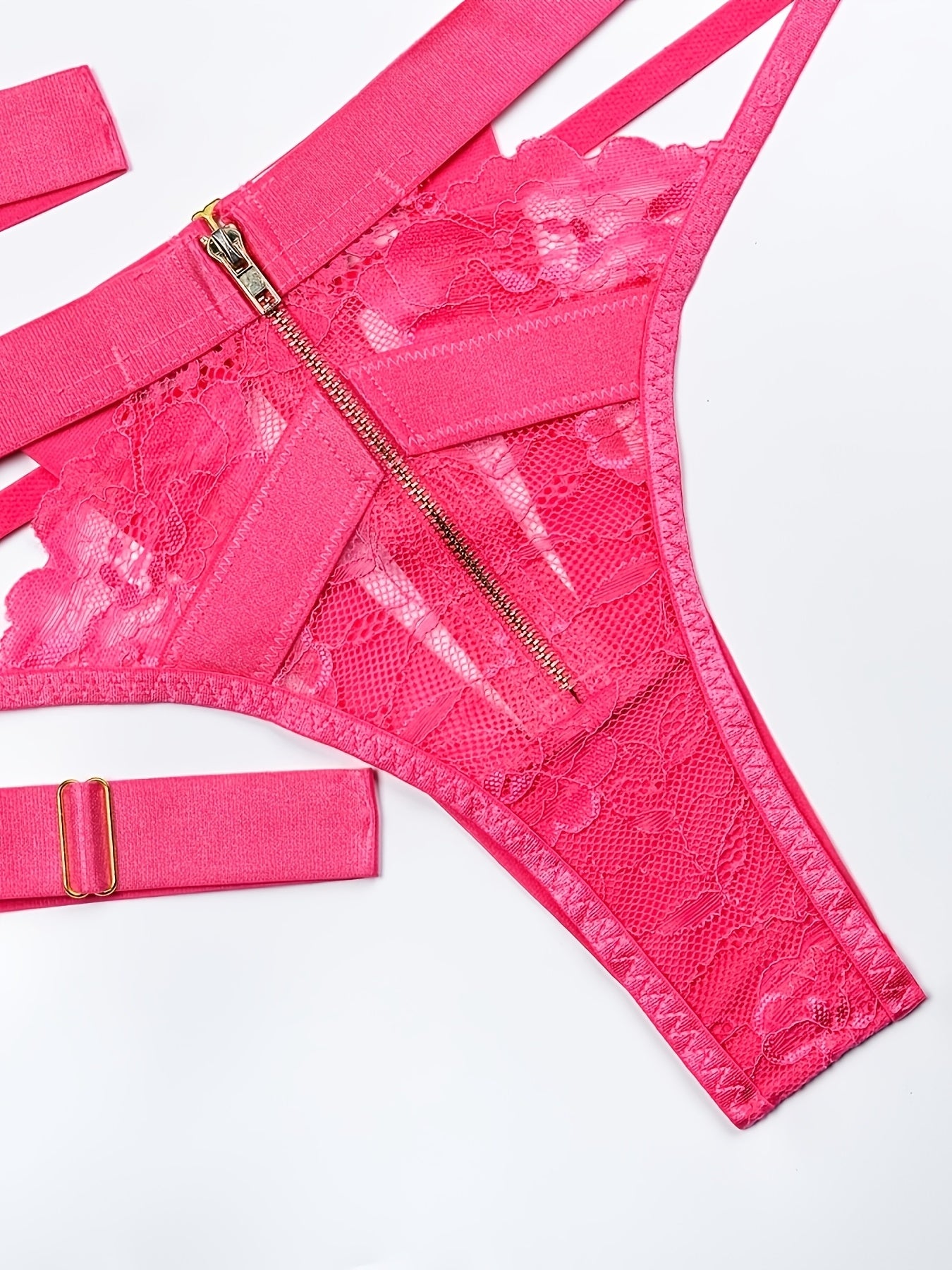 Women's Lace Lingerie Set with Neck Strap and Intricate Details