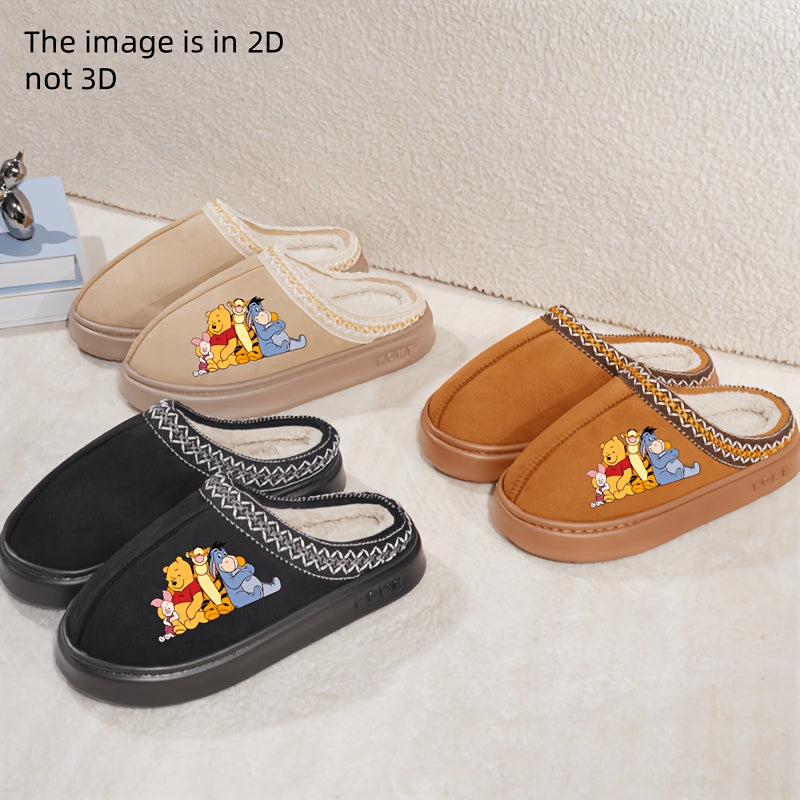 Women’s Solid Color Lace Slippers, Indoor Outdoor Warm Thick Sole