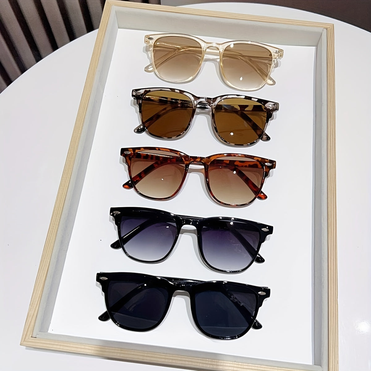 Set of 5 Unisex Polarized Round Glasses with Polycarbonate Lenses for Fishing and Outdoor Activities