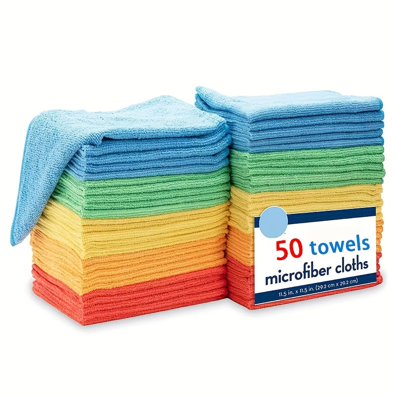 Reusable Microfiber Cleaning Cloths Pack of 50 Multi-Color Household Kitchen Car
