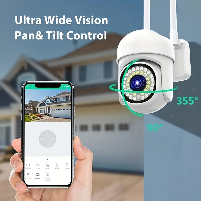 Cámara de seguridad inalámbrica con giro y inclinación de 360°, audio bidireccional, control remoto