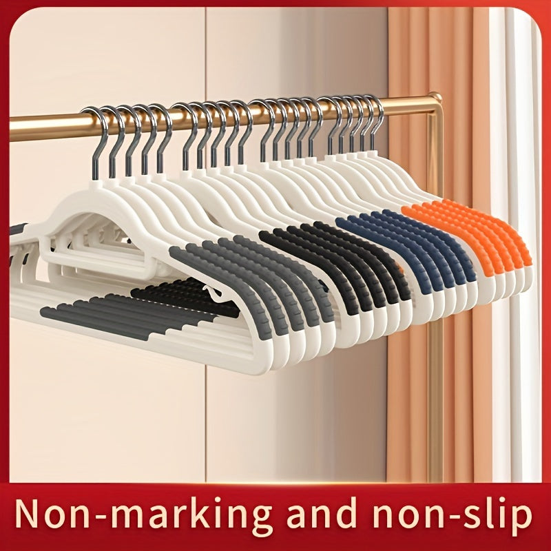 10 Non-Slip Heavy Duty Plastic Clothes Hangers for Storage and Organization in Bedroom Bathroom and Home