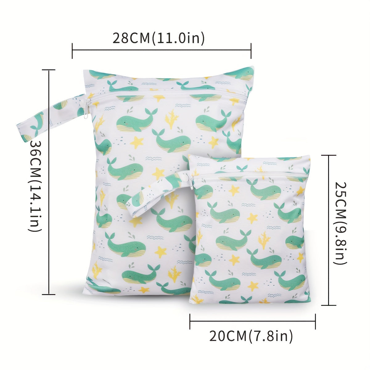 Waterproof Diaper Bag with Zippered Pockets and Handles for Cloth Diapers and Baby Essentials