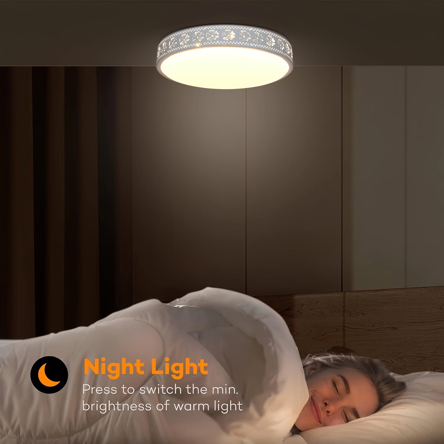 LED Ceiling Light with Remote Control Dimmable Adjustable Color Temperature 2700K-6400K for Indoor Bedrooms and Schools