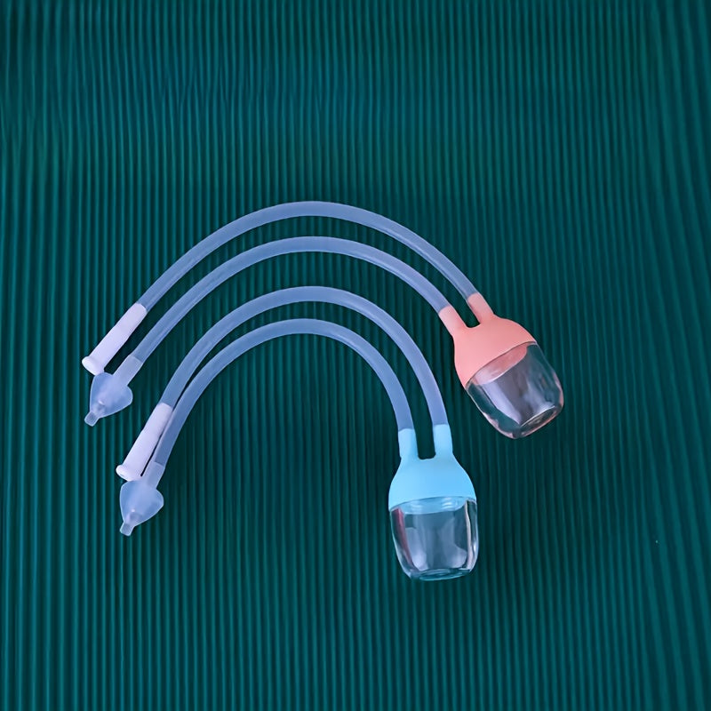 Набор для чистки носа и ушей для детей - включает 3 силиконовых назальных аспиратора и щипцы для соплей, идеально подходит для детей, ярко-розовый/синий