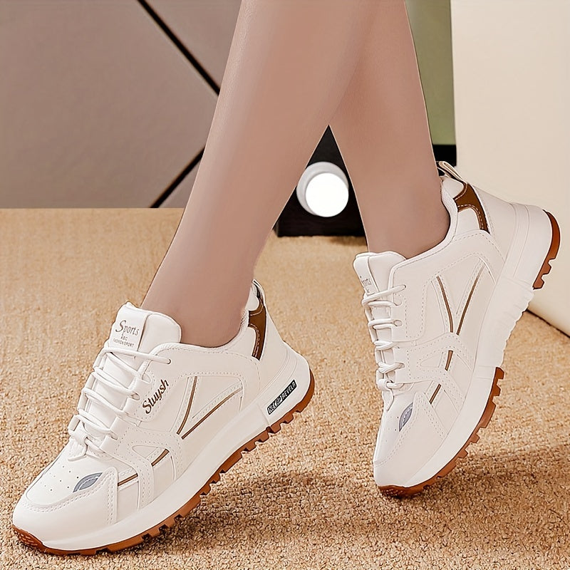 Women's Colorblock Casual Sneakers with Soft Sole Platform for Walking