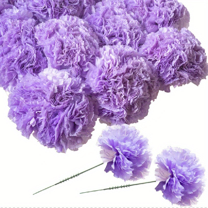 50 Pieces Silk Carnation Flowers for Wedding Decorations DIY Craft
