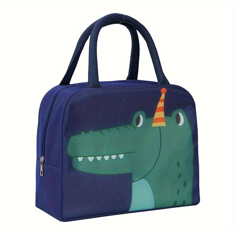 Insulated Lunch Bag Waterproof Oxford Fabric Cute Cartoon Pig Bear Dinosaur