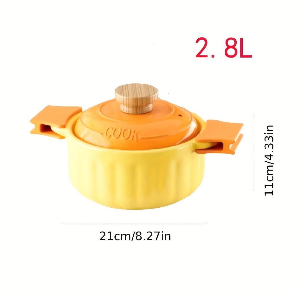 High Temperature Resistant Soup Pot with Flat Bottom, Easy to Clean, Suitable for Gas and Induction Stoves