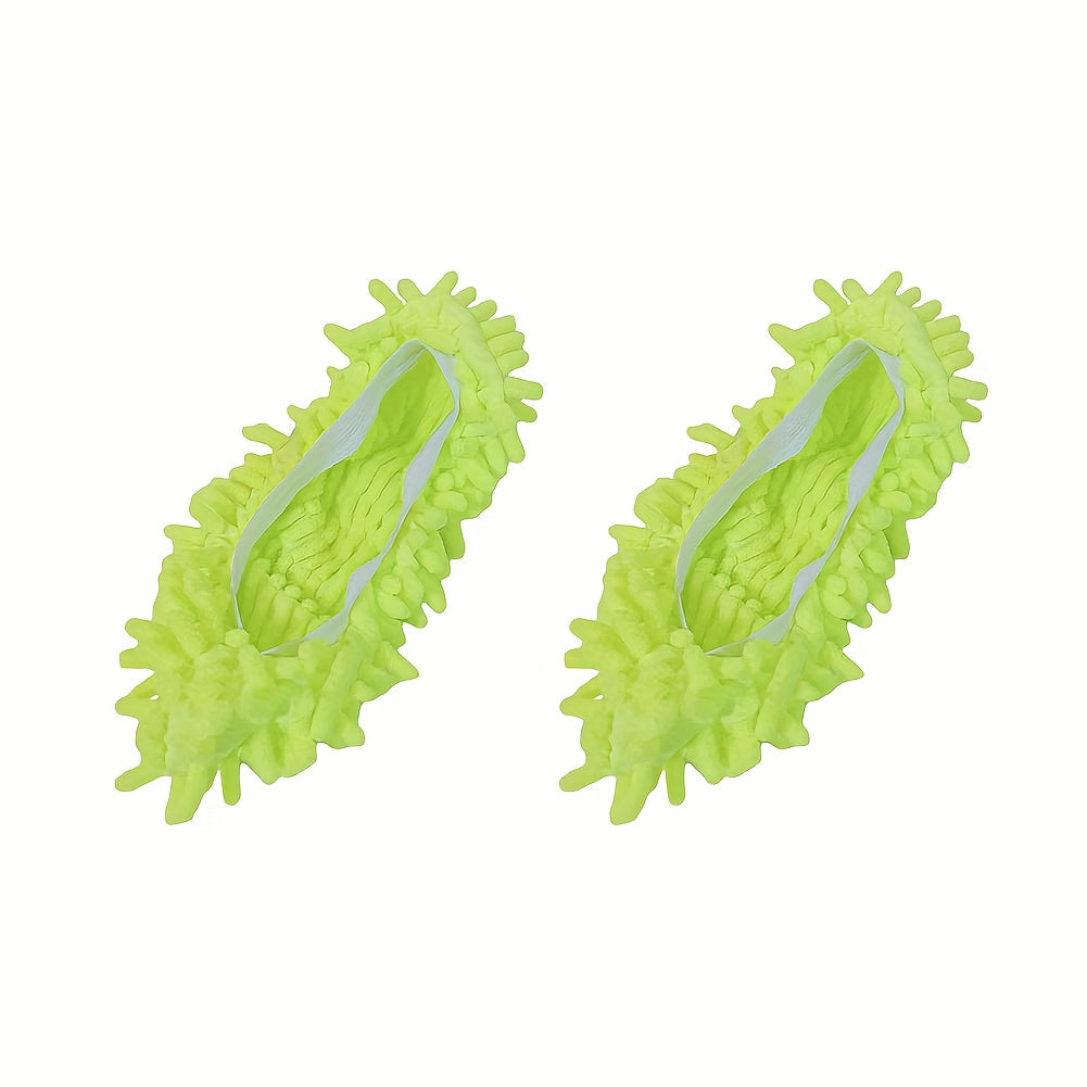 2 ta yumshoq qayta ishlatiladigan mopp poyabzal to'plami, mato poyabzal qoplamalari bilan, yuviladigan chang tozalash va tozalash poyabzallari uy pollari uchun