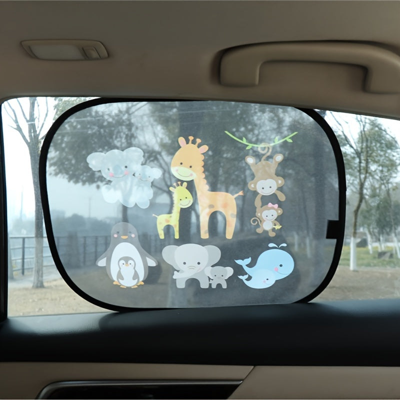 2 dona Avtomobil quyosh oynasi soyabonlari multfilm bosimi UV himoyasi quyosh niqobi