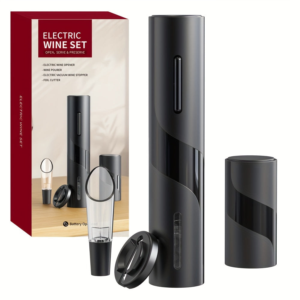 Elektr quvvatli vino shishasi ochgich to'plami, folga kesgich va vakuum yopgich bilan