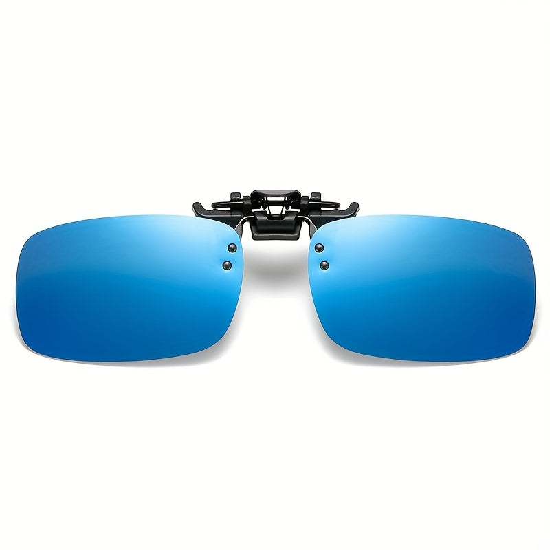 Unisex Fashion Glasses with Clip-On Flip-Up Polarized Lenses for Day and Night Use