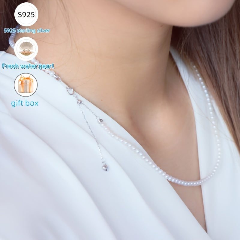 Freshwater Pearl Necklace with S925 Silver Clasp for Women