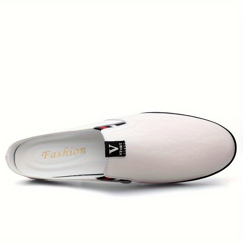 Men's Summer Slip-On Mules with Breathable Split Leather Upper Non-Slip Rubber Sole