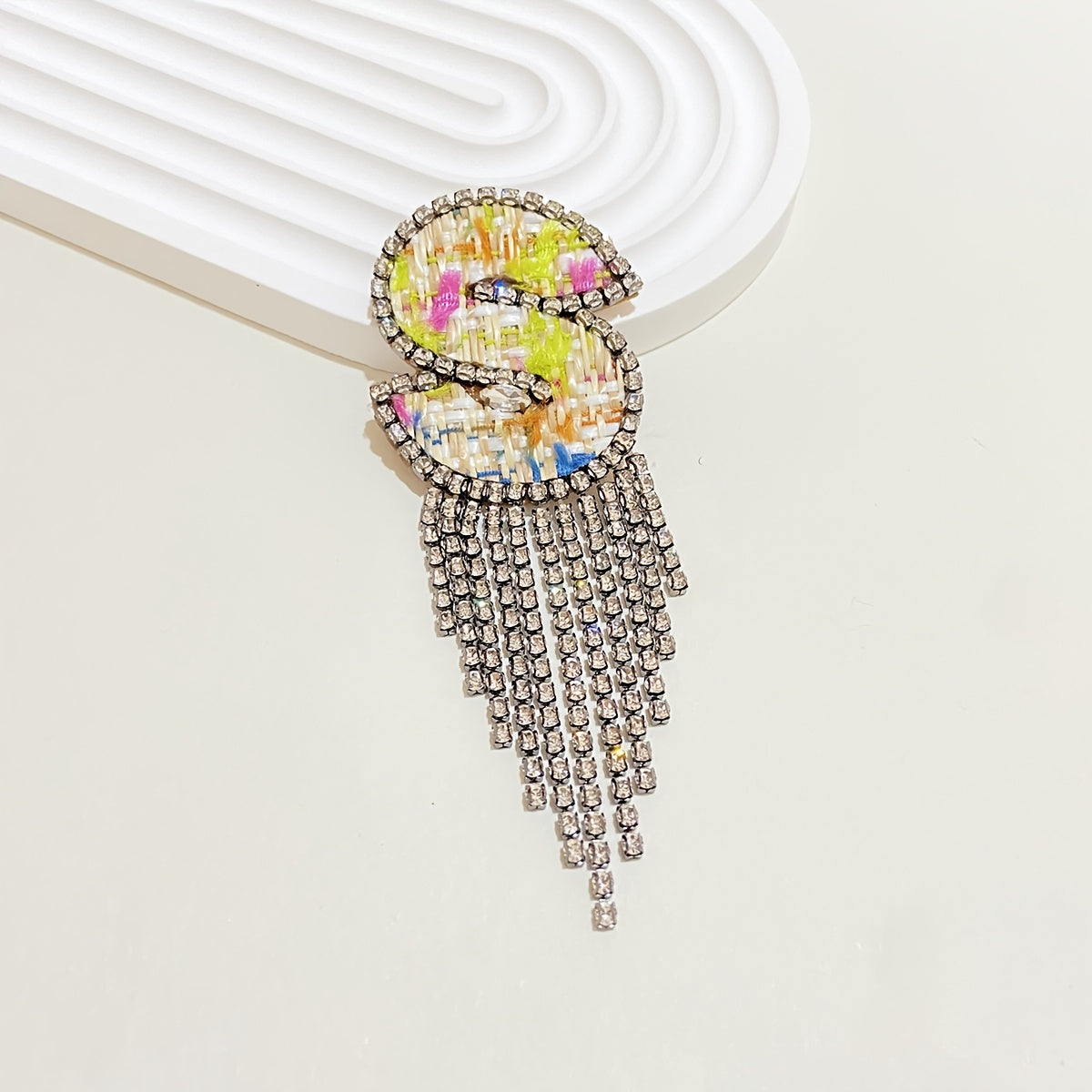 Women's Rhinestone Letter Brooch Irregular Woven Design Jewelry