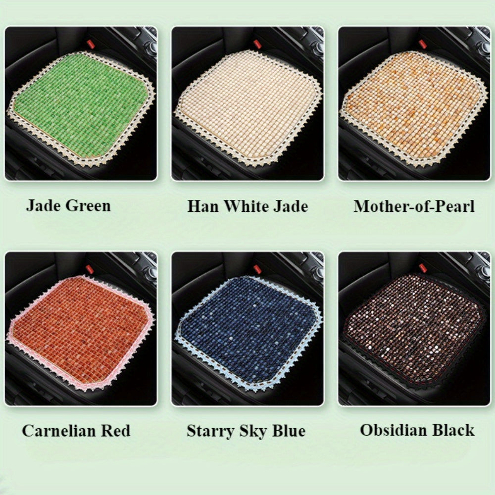 Women’s Emerald Green Resin Car Cushion Set, Breathable Cooling Pads Three-Piece