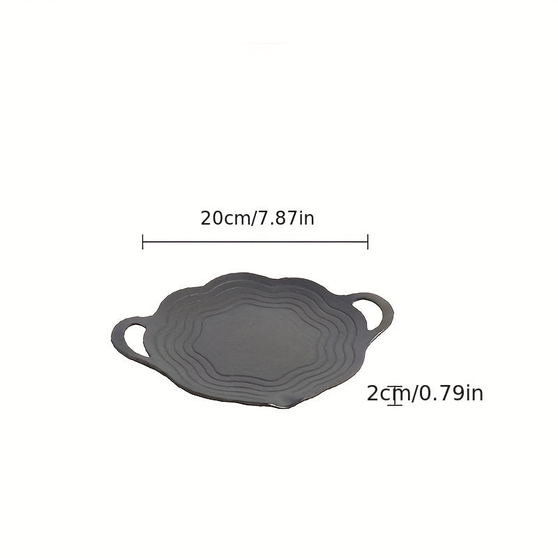 Round Cast Iron Grill Pan for Outdoor Camping & BBQ