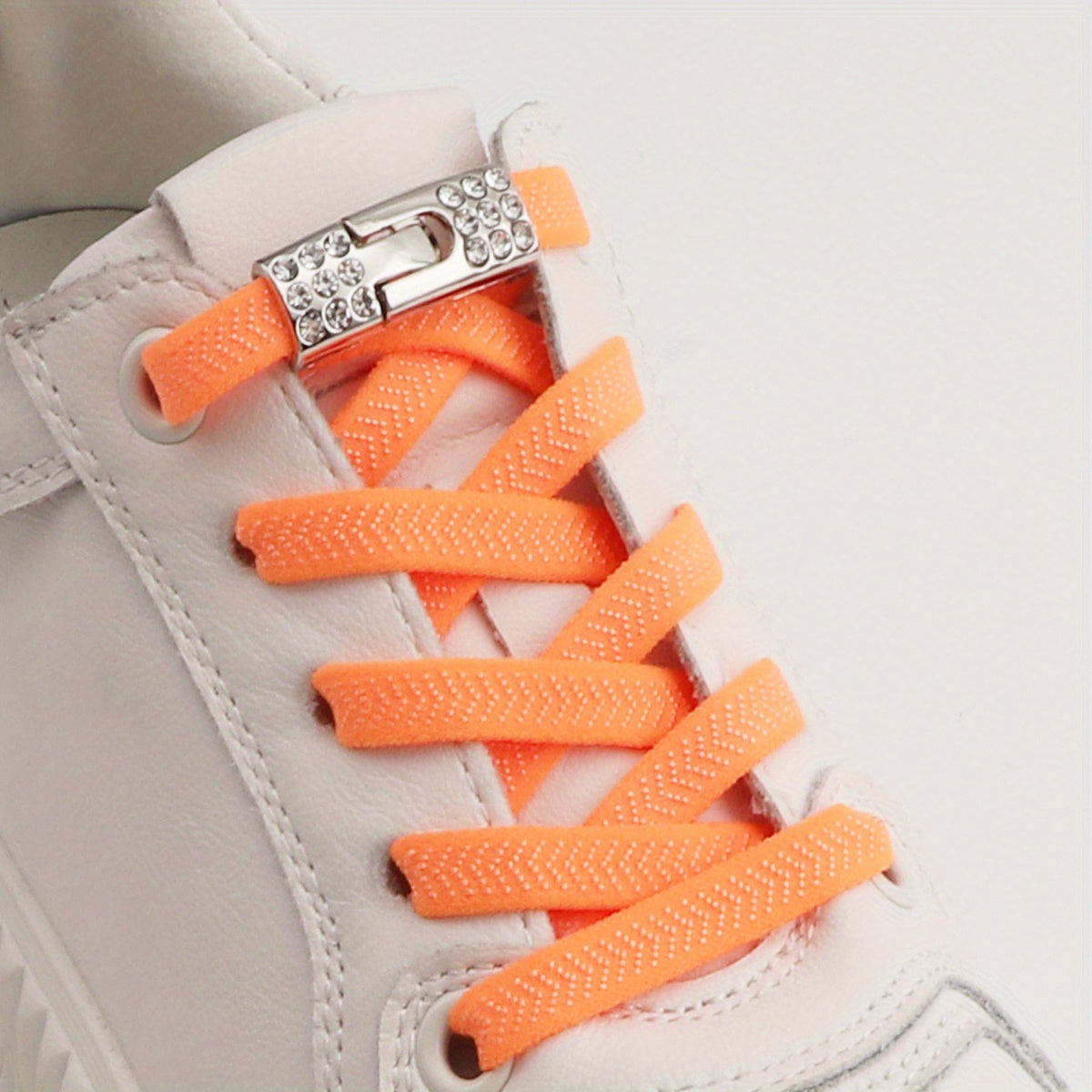 Unisex Rhinestone No-Tie Shoelaces With Buckle Polyester Fashion Sneakers Accessories